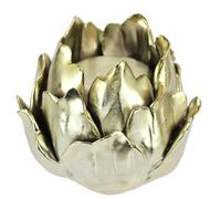 Bougeoir « artichaut » en céramique pour Bougie Pilier - Décoration dorée pour Couronne de l'Avent - Couronne de Table - Pommes de nénuphar - Objet de décoration - Cadeau