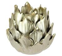 Bougeoir « artichaut » en céramique pour Bougie Pilier - Décoration dorée pour Couronne de l'Avent - Couronne de Table - Pommes de nénuphar - Objet de décoration - Cadeau