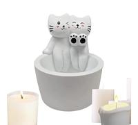 Bougeoir avec pattes de chat chauffantes, bougeoir avec chatons de dessin animé - Charmant photophore parfumé - Décoration esthétique de la maison - Décoration de table pour dormir