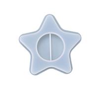 Bougeoir Blanc Étoile à Cinq Branches Moule en Silicone | Décoration de Bureau et Loisirs Créatifs, Facile à Utiliser, Pratique, Résistant à L'usure