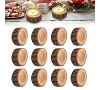 Bougeoir Bois, 12 Pièce Bougeoir, Décoration Personnalisée Photophore Bougie, Rétro Bougeoirs, Chandelier Bois Convient pour Halloween Noël Saint Valentin Décoration de Maison