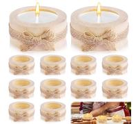 Bougeoir Bois Durable Naturel 12pcs Photophore Bois 5.8x2.5cm Chandelier Bois Facile à Nettoyer Déforment Pas Facilement pour MaisonTable Mariage Saint Valentin Halloween Noël Fête