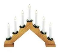 Konstsmide 2262-130 Chandelier Bois 7 Lampes Claires + Interrupteur Teinté Chêne 230 V
