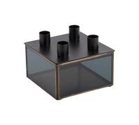 Bougeoir boîte carrée en verre Present Time Noir 14x11 cm
