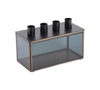 Bougeoir boîte rectangle en verre Present Time Noir 10x13 cm