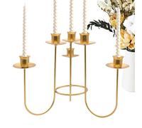 Bougeoir - Bougeoir en or design anti-chute | Bougeoir haut avec base triangulaire, colonne bougeoir multifonction, bougeoir d'intérieur pour dîners, fêtes, pendaison de crémaillère