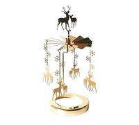 Bougeoir Bougies Flottantes 9 x 22 cm Cerf Flocon de Neige Doré Carrousel rotatif avec bougeoir rotatif Parfum de conte de fées Carillon éolien comme décoration d'intérieur
