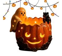 Bougeoir Chat d’Halloween, décor de Bougie Chauffe-Plat fantôme