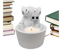Bougeoir Chat Dessin Animé,Bougeoir Chat - Support de Bougie Chauffe-Plat parfumé votif - Décor de Bougie Chauffe-Plat, Charmant Chandelier, bougeoir parfumé de Dessin animé Mignon pour Chambre à co