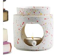 Bougeoir Chauffe-Plat en Céramique - Design Décoratif en Çéramique De 10,2 Cm | Brûleur À Huile en Çéramique avec Bougie Chauffe-Plat avec Base De Bougie Réutilisable, Décoration De La Maison, Accent