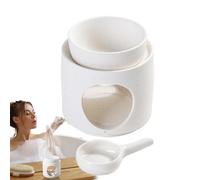Bougeoir Chauffe-Plat en Céramique - Design Décoratif en Çéramique De 10,2 Cm | Brûleur À Huile en Çéramique avec Bougie Chauffe-Plat avec Base De Bougie Réutilisable, Décoration De La Maison, Accent