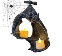 Bougeoir chauve-souris - Décoration de bougie d'Halloween, bougeoir gothique | Photophore chauve-souris, décoration de bougie chauve-souris d'Halloween, support d'applique murale, bougeoir figurine de