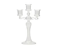 Bougeoir créatif en verre coloré à trois têtes pour décoration de maison, mariage, prise de vue (transparent)