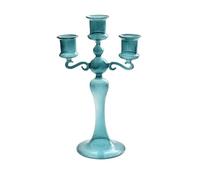 Bougeoir créatif en verre coloré à trois têtes pour décoration de maison, mariage, prise de vue (transparent)