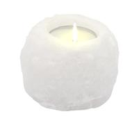 Bougeoir cristal de sel blanc - roc 400 gr