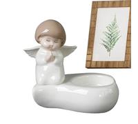 Bougeoir d'ange, bougeoir d'ange - Statue de bougeoir d'ange commémoratif en céramique, statue de chérubin avec bougeoirs | Pour la durabilité Maison avec accent charmant, mariage, fest