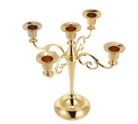 Bougeoir d'art à Cinq Chandeliers en Alliage Doré pour Mariage