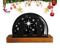 Bougeoir De La Nativité - Décor Maison Religieux Saint De La Crèche avec Base en Bois | Décorations De Noël Nativité | pour Table Fenêtre Porche Patio Jardin Cuisine Bureaux Portail