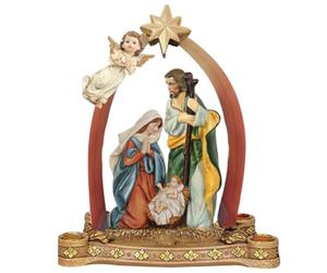 Bougeoir de l'Avent, crèche de Noël Joseph Jésus Ange | Centres de table de Noël..Usage décoratif spirituel.