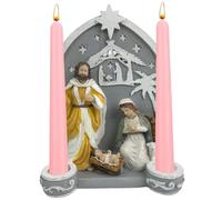 Bougeoir de l'Avent en résine, Ensemble de crèche, Joseph, bébé Jésus, centres Table Noël pour Tables, Usage décoratif Spirituel, décor Noël