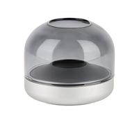 Bougeoir de luxe en verre et aluminium frosted silver glow 08 frosted silver