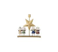 Bougeoir de Noël 23,5x23,5 cm en polyrésine multicolore Peo