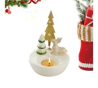 Bougeoir De Noël - Bonhomme De Neige en Céramique, Renne, Chandelier, Décoration De Table De Noël pour La Décoration De La Maison, Table À Manger, Cheminée, Salon, Chambre À Coucher, Cuisine, Mariage