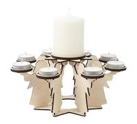 Bougeoir de Noël: Bougeoir en métal, pièce maîtresse décorative festive, design creux élégant, base ronde stable | pour table à manger, cheminée, salon, fest