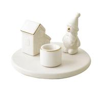 Bougeoir de Noël - Centre de table pour arbre, décorations de bonhomme de neige et renne, construction festive en métal, étagères de cheminée, salon, décoration de vacances, petit accent décoratif