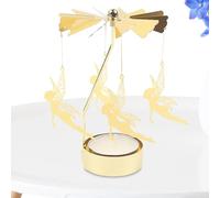 Bougeoir de Noël rotatif - 15,2 cm en métal - Élégant bougeoir de table - Rotation à chaleur - Décoration élégante pour les vacances, les mariages et la maison