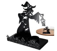 Bougeoir de sorcière, bougeoir de sorcière - Décorations amusantes d'Halloween | Décoration d'intérieur d'Halloween, bougeoir vintage, lumière de thé avec ombre de sorcière, décorations effrayantes p