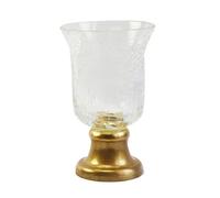 Bougeoir de Style rétro, Base en cuivre avec Verre Fleur Glace craquelé, décor d'ambiance for Salons thé, Photographie