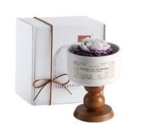 Bougeoir décoratif - Élégant bougeoir - 5,7 x 7,5 x 5,7 cm - Bougie parfumée avec finition élégante - Bougies de soja naturelles en ciment avec motif - parfumée pilier - de relaxation pour