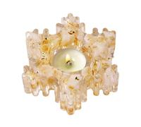 Bougeoir Décoratif en Forme De Flocon De Neige en Coloré Artisanal en Résine pour Bougies Chauffe-Plat pour Méditations Et Célébrations Festives Conception Unique De Flocon De Neige