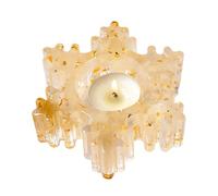 Bougeoir Décoratif en Forme De Flocon De Neige en Coloré Artisanal en Résine pour Bougies Chauffe-Plat pour Méditations Et Célébrations Festives Conception Unique De Flocon De Neige