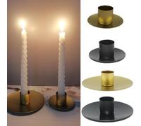 Bougeoir décoratif en métal pour mariages, festivals, et décoration d'intérieur quotidienne, solide et simple (grand noir)