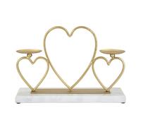 Bougeoir Design en Marbre "Cœur" 30cm Or