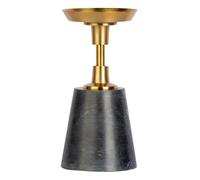 Bougeoir Design en Marbre "Fayya" 22cm Noir & Or