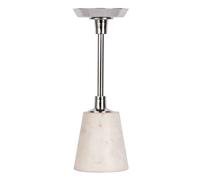 Bougeoir Design en Marbre "Fayya" 30cm Blanc & Argent