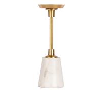 Bougeoir Design en Marbre "Fayya" 30cm Blanc & Or