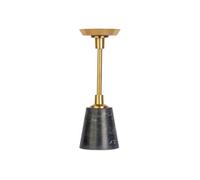Bougeoir Design en Marbre "Fayya" 30cm Noir & Or