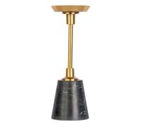 Bougeoir Design en Marbre "Fayya" 30cm Noir & Or