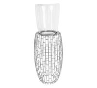 Bougeoir Design Rétro "Malibu" 73cm Argent