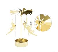 Bougeoir doré accrocheur avec fonction de rotation unique pour mariages et fêtes festives, excellent centre de table (anges)