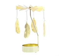 Bougeoir doré accrocheur avec fonction de rotation unique pour mariages et fêtes festives, excellent centre de table (plumes)