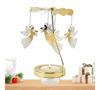 Bougeoir Doré Centre de Table Rotatif à Angle pour Noël | Carrousel À Bougies Parfumées Décor De Bureau Pour Maison Salon Chambre Bureau Bar Saint-Valentin Mariage Et Méditation B