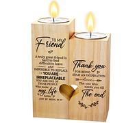Bougeoir double face en bois en forme de cœur avec impression « To My Friend/Sister, Thank You for Being My Unbiological Sister, meilleur cadeau d'anniversaire pour une amie/sœur (To my friend)