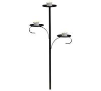 Bougeoir - Embout d'arbre triple noir | Embout d'arbre chandelier à 3 niveaux, embout pour arbre chandélabre, bougeoir haut, décoration unique pour arbre lumineux, décoration portac
