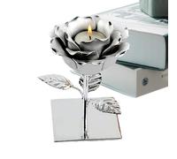 Bougeoir en céramique - Design de Rose 3D, Support de thé Fait à la Main, élégant Chandelier décoratif, Centre de Table Artistique | pour Salle à Manger Chambre à ameublement