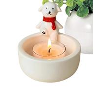 bougeoir en céramique en forme d'animal - Photophore compact avec base stable - Pièce décorative en céramique fabriquée à la main - Décoration d'intérieur avec motif de dessin animé - Décoration